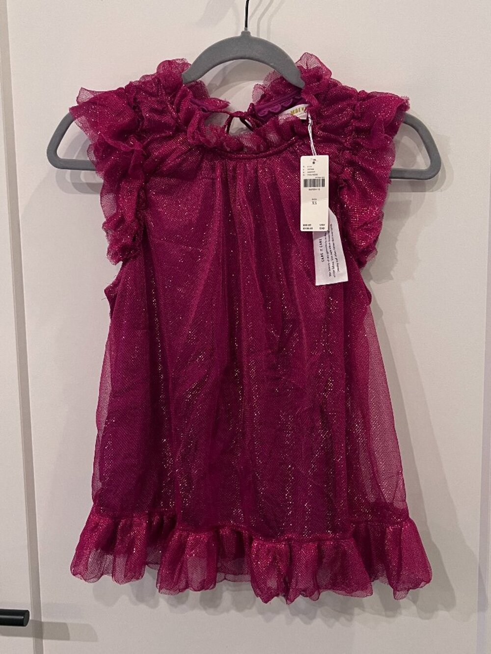 Maeve Anthropologie Metallic Ruffle Sleeveless Top Size XS NWT